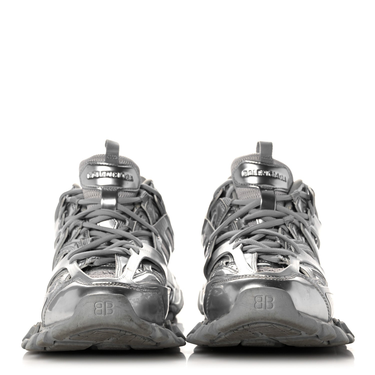 Balenciaga Mesh Nylon Mens Track Sneakers 42 Silver 2 of 7