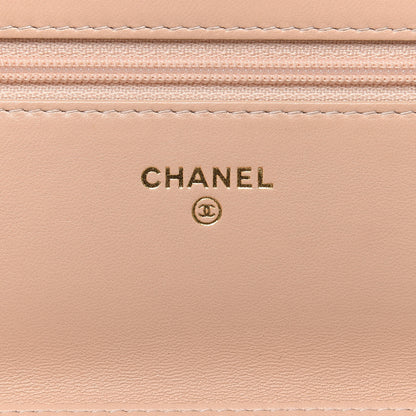 Chanel Lambskin Quilted Boy Wallet On Chain WOC Beige 8 of 12