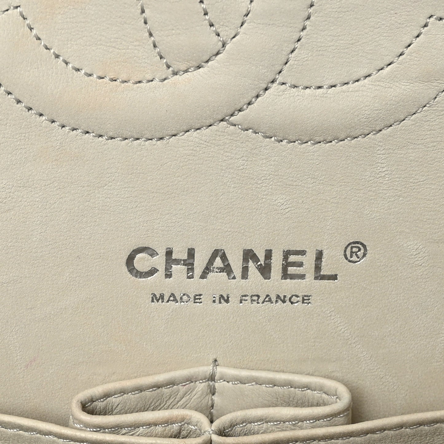 Ostrich Medium Double Flap Light Beige
