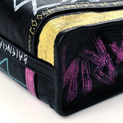 Balenciaga Agneau Arena Graffiti All Over XS Bazar Shopper Tote Black Multicolor 10 of 10