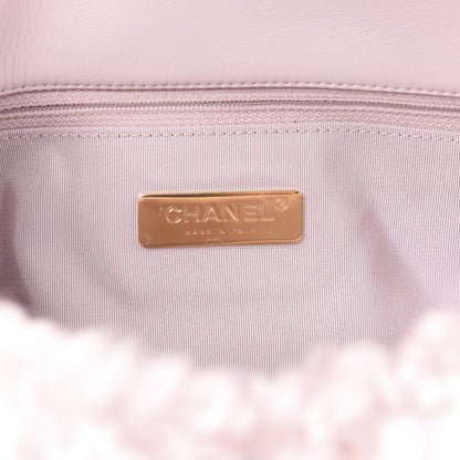 Chanel Shearling Sheepskin Medium 19 Flap Light Pink 6 of 12