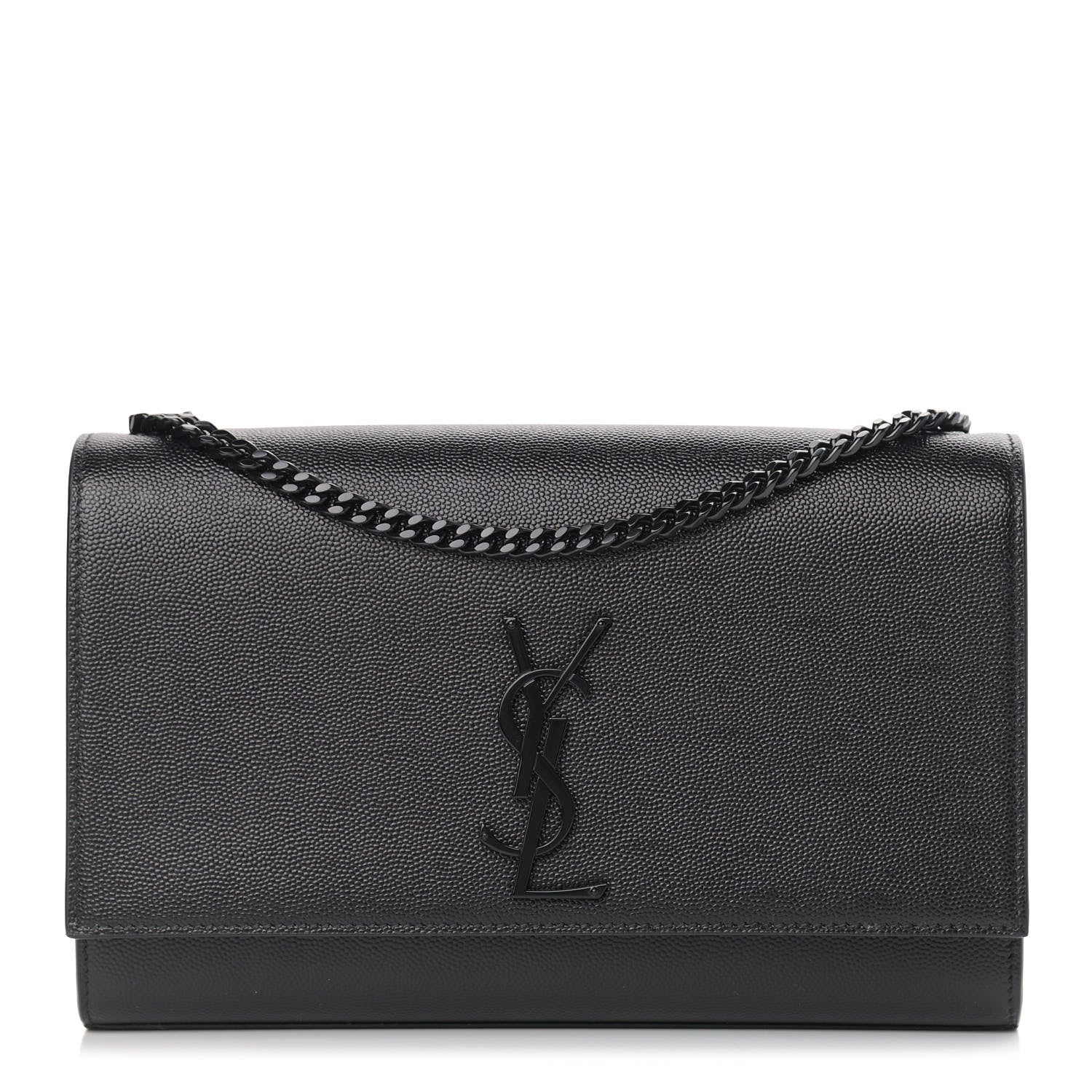 Saint Laurent Grain De Poudre Medium Classic Monogram Kate Satchel Black 1 of 10
