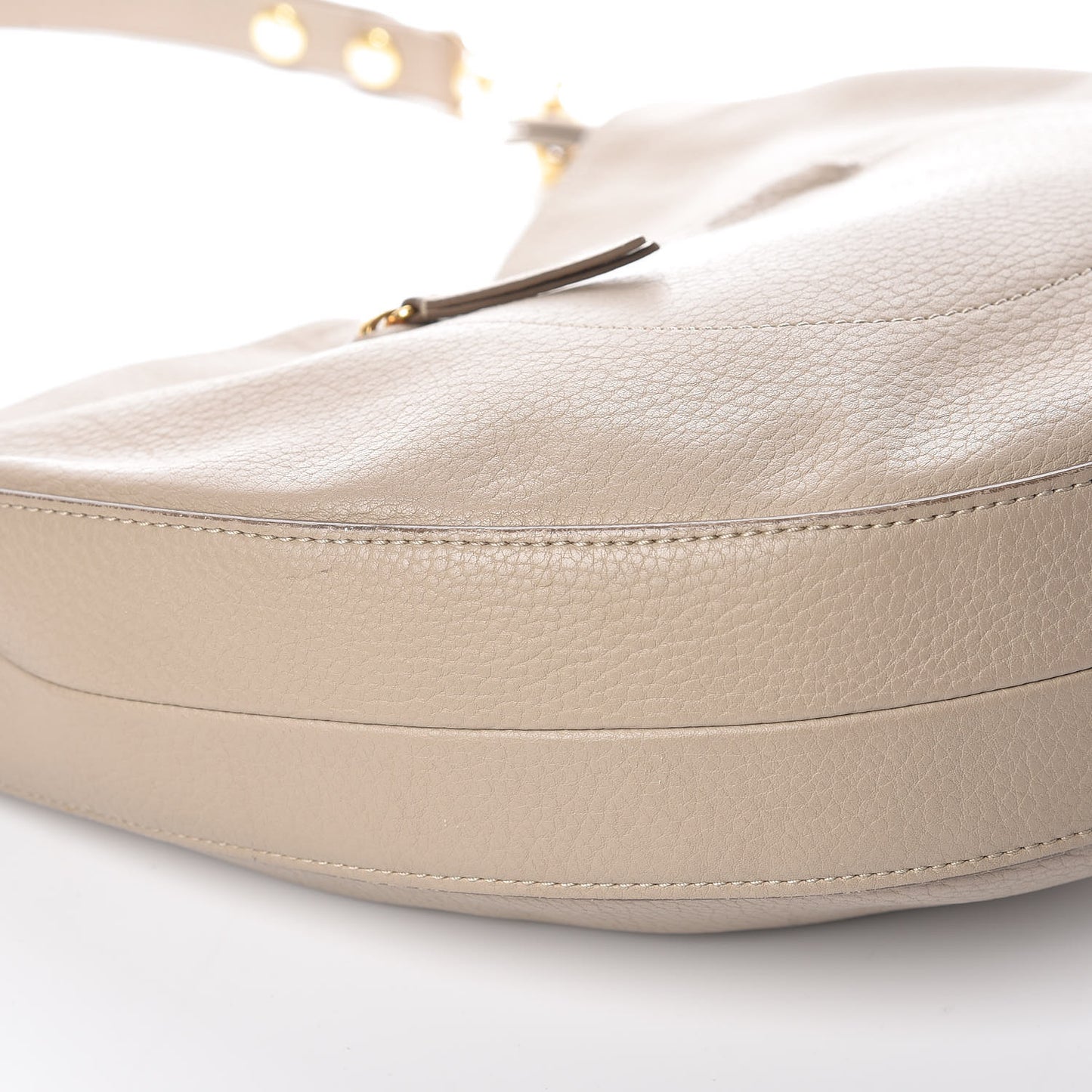 Crisped Calfskin Medium Hobo Light Taupe