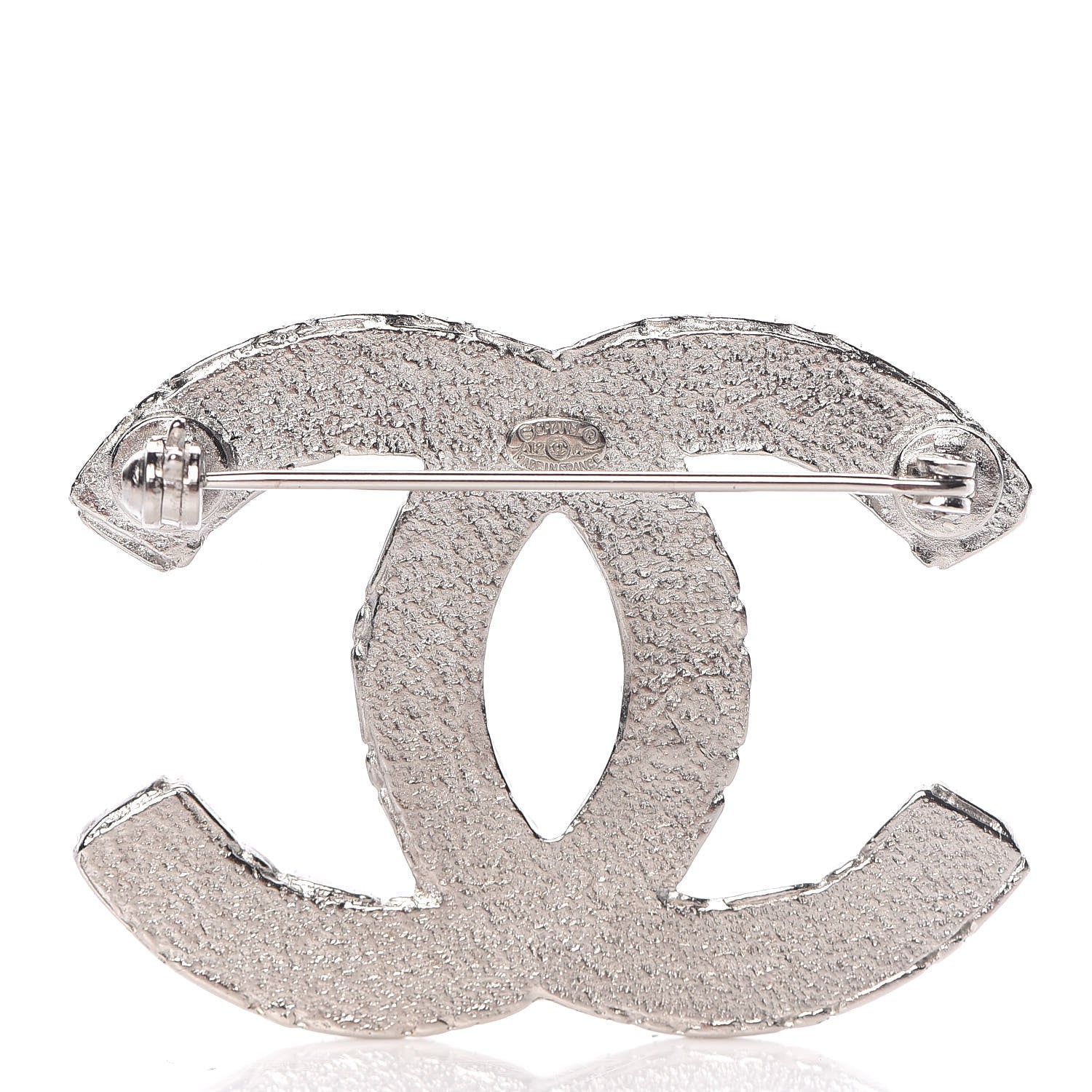 Chanel Crystal CC Brooch Silver 3 of 5