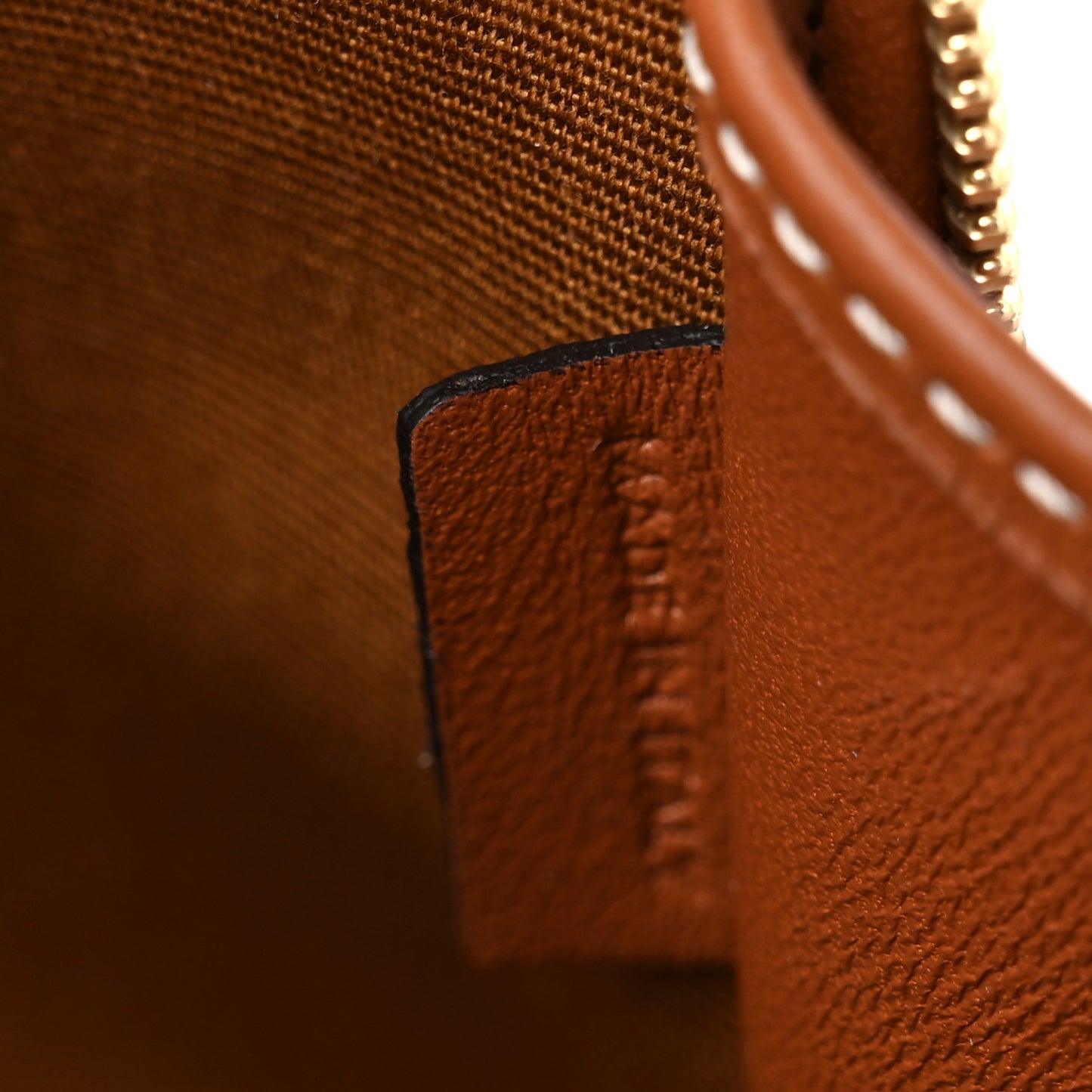 Lambskin Triomphe Canvas Clutch With Chain White Tan