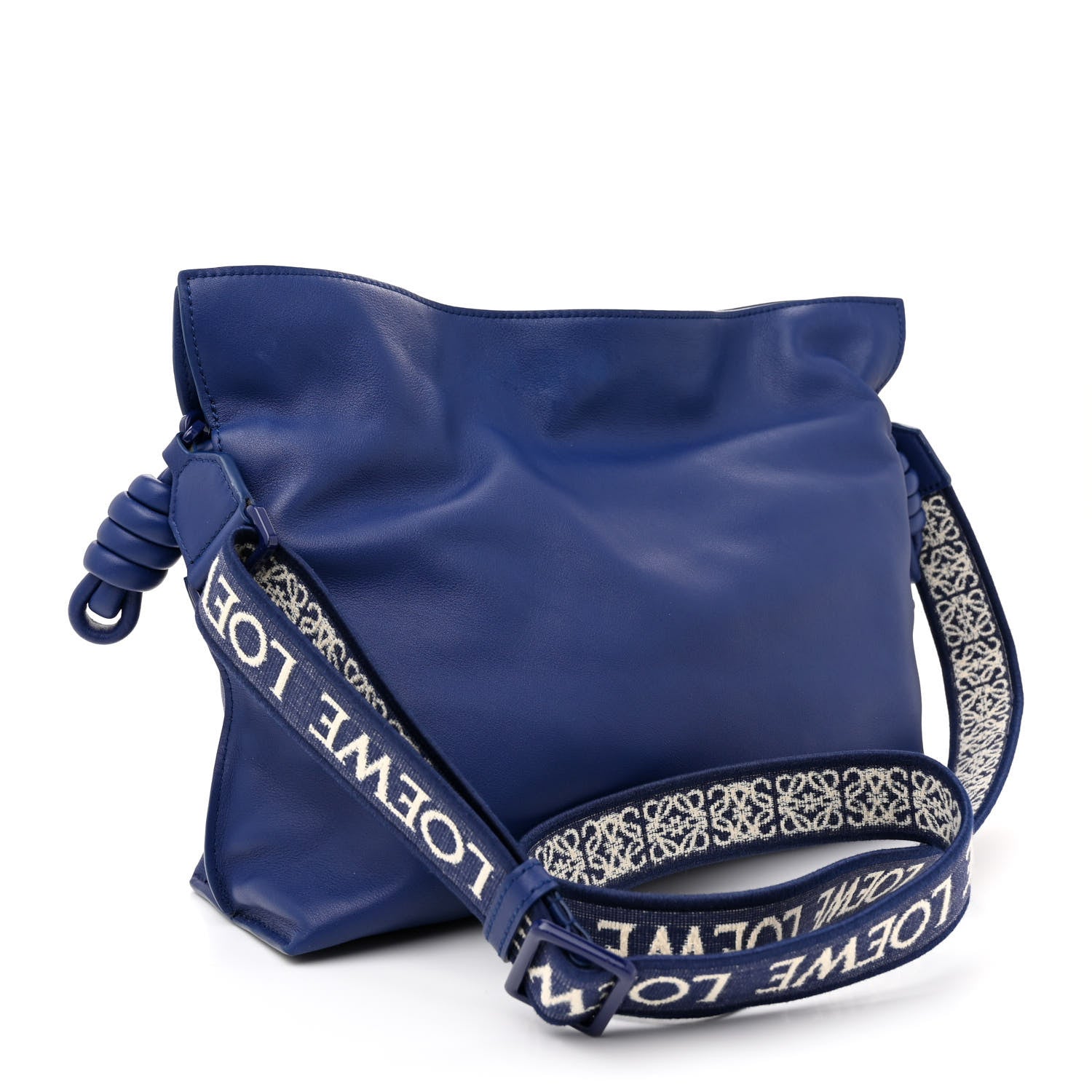 Loewe Satin Calfskin Monochrome Flamenco Knot Clutch Deep Purple Glaze 3 of 11
