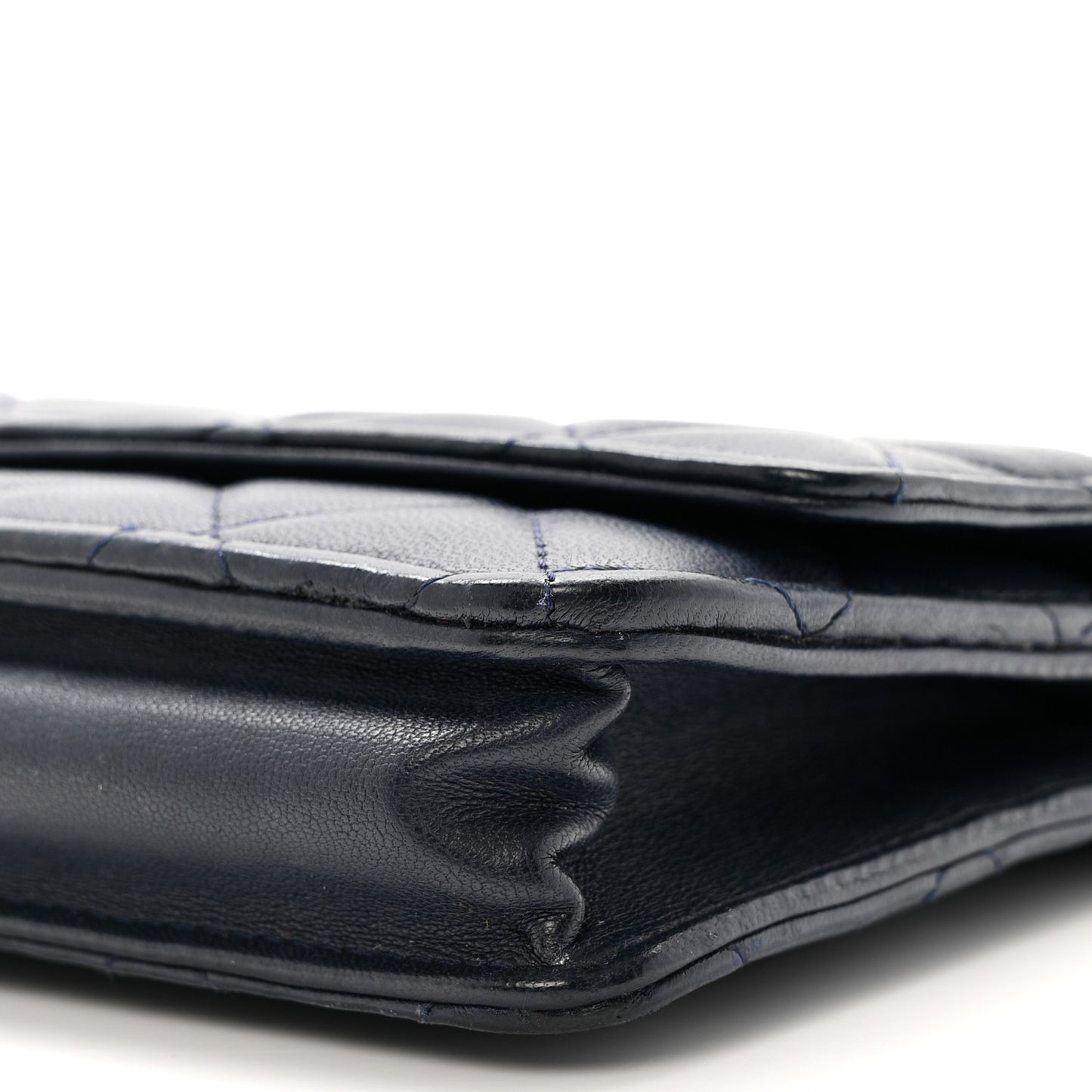 Quilted Wallet On Chain WOC  Navy Blue