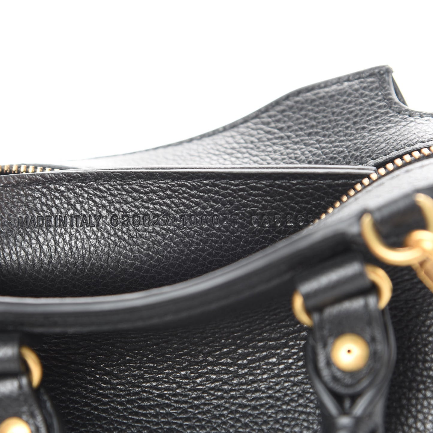 Grained Calfskin Neo Classic Gold Hardware Nano City Crossbody Black
