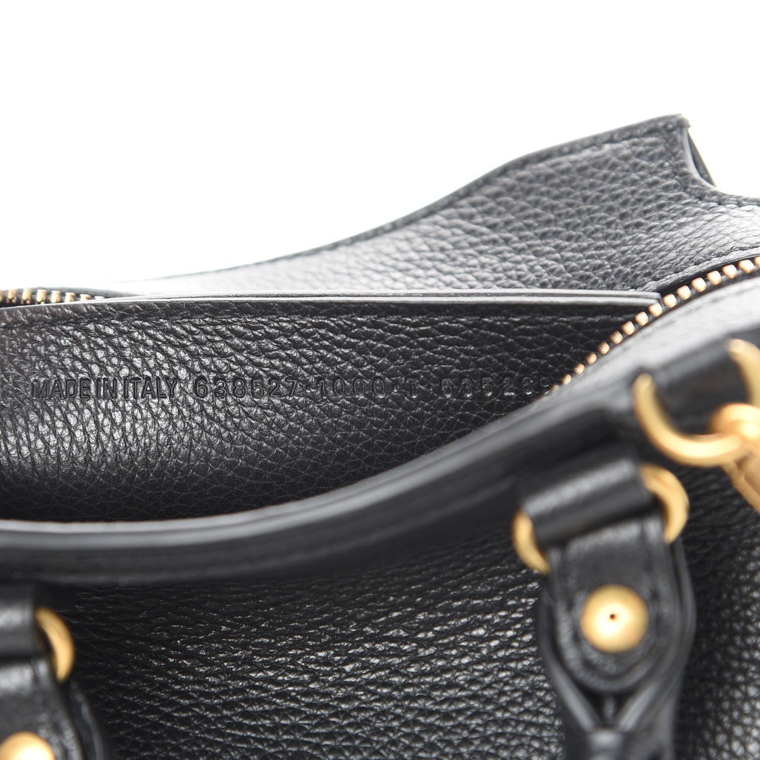 Balenciaga Grained Calfskin Neo Classic Gold Hardware Nano City Crossbody Black 7 of 11