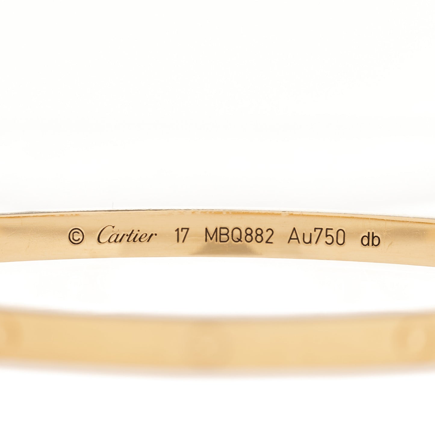 18K Yellow Gold Small LOVE Bracelet 17