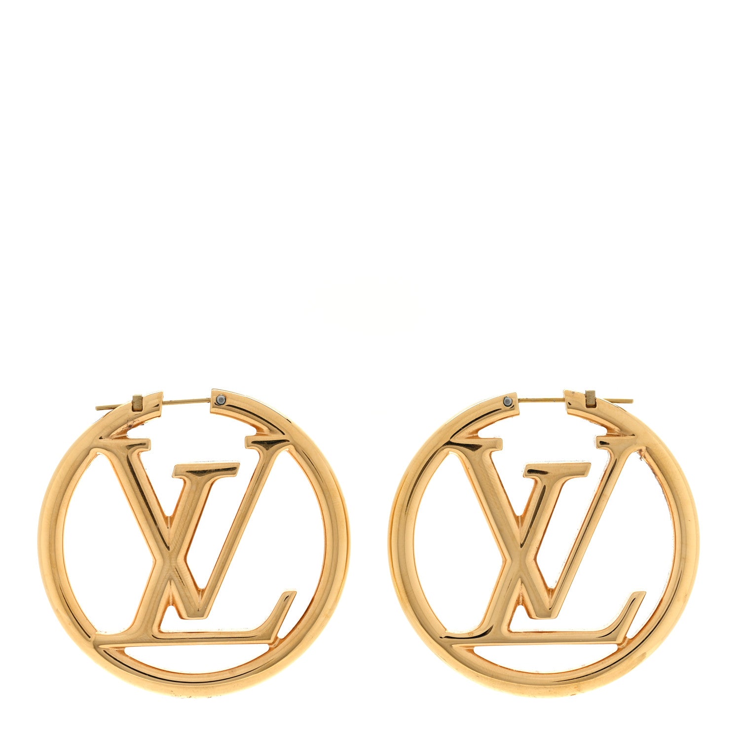 Louis Vuitton Metal Louise Hoop Earrings Gold 1 of 4