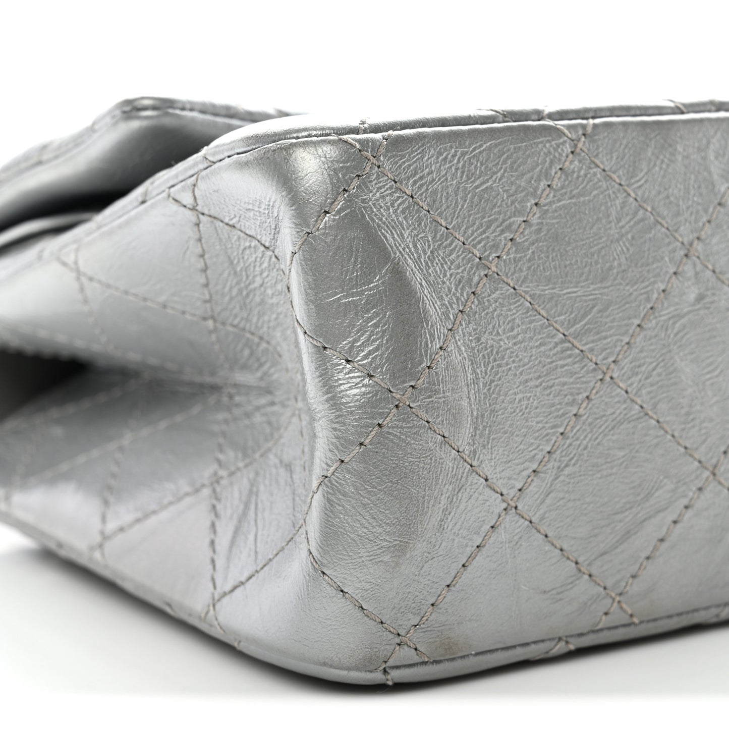 Metallic Aged Calfskin Quilted 2.55 Reissue 226 Flap Silver