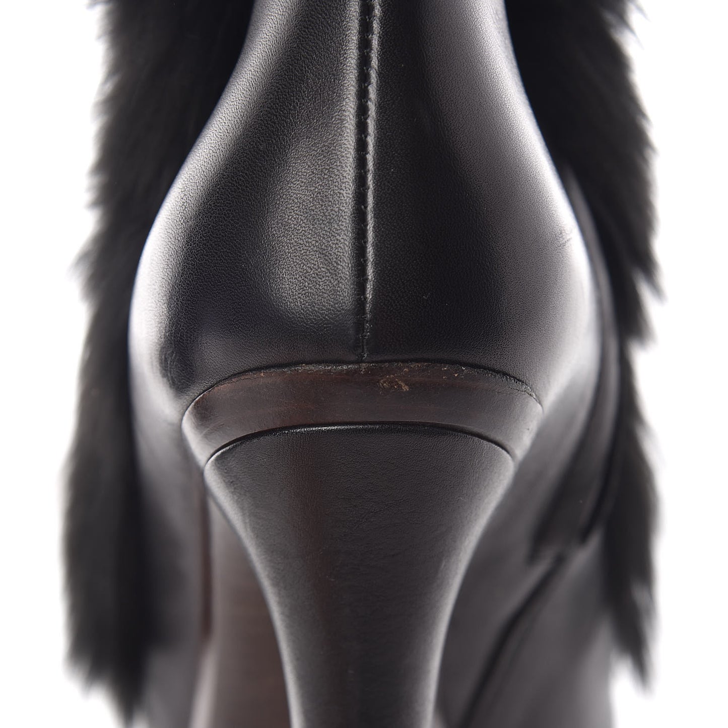 Alpaca Fur Lambskin Alyona Platform Ankle Boots 36 Black