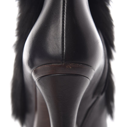 Gucci Alpaca Fur Lambskin Alyona Platform Ankle Boots 36 Black 14 of 15