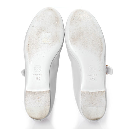 Chanel Lambskin Mary Jane Flats 37 White 7 of 13
