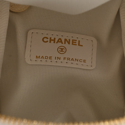 Chanel Lambskin Quilted Clutch With Handle White 5 of 7