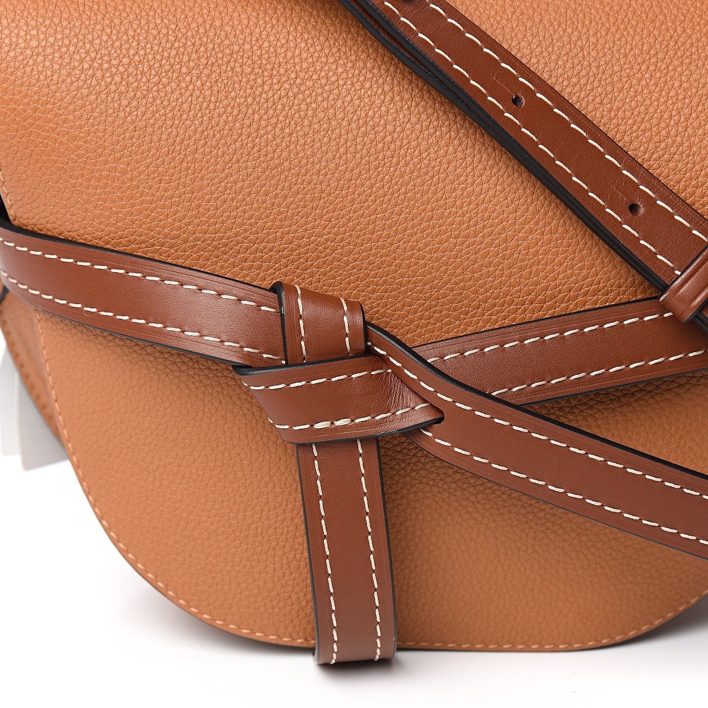 Grained Calfskin Small Gate Crossbody Bag Caramel Pecan