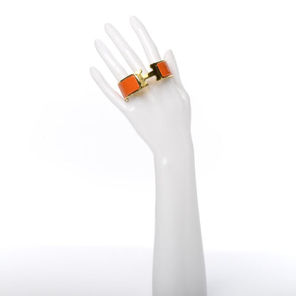 Hermes Enamel Wide Clic Clac H Bracelet GM Orange 2 of 6
