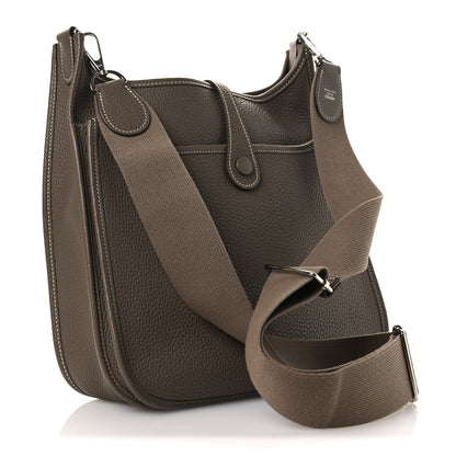 Hermes Taurillon Clemence Evelyne III PM Etoupe 3 of 12