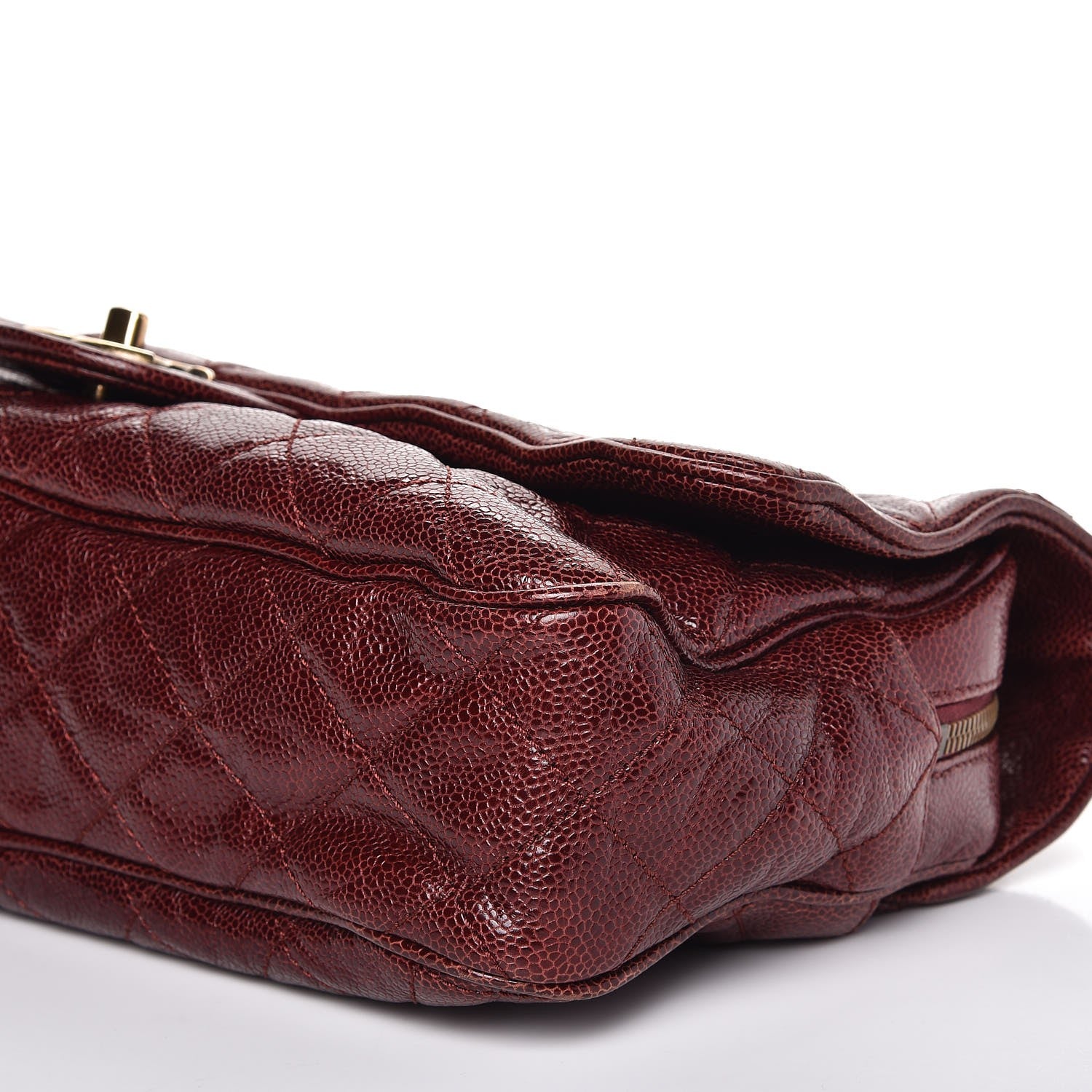 Chanel Crumpled Grained Calfskin Quilted Large Shiva Flap Bordeaux 9 of 9
