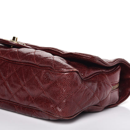 Chanel Crumpled Grained Calfskin Quilted Large Shiva Flap Bordeaux 9 of 9