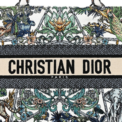 Christian Dior Canvas Embroidered Medium Etoile de Voyage Book Tote White Multicolor 8 of 15
