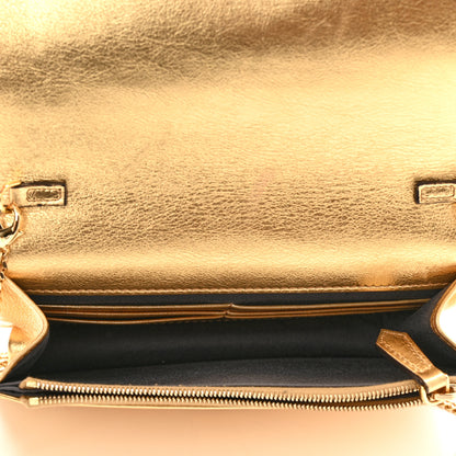 Fendi Vitello Catalan Mirror Flowerland Tube Wallet On Chain Gold 5 of 11