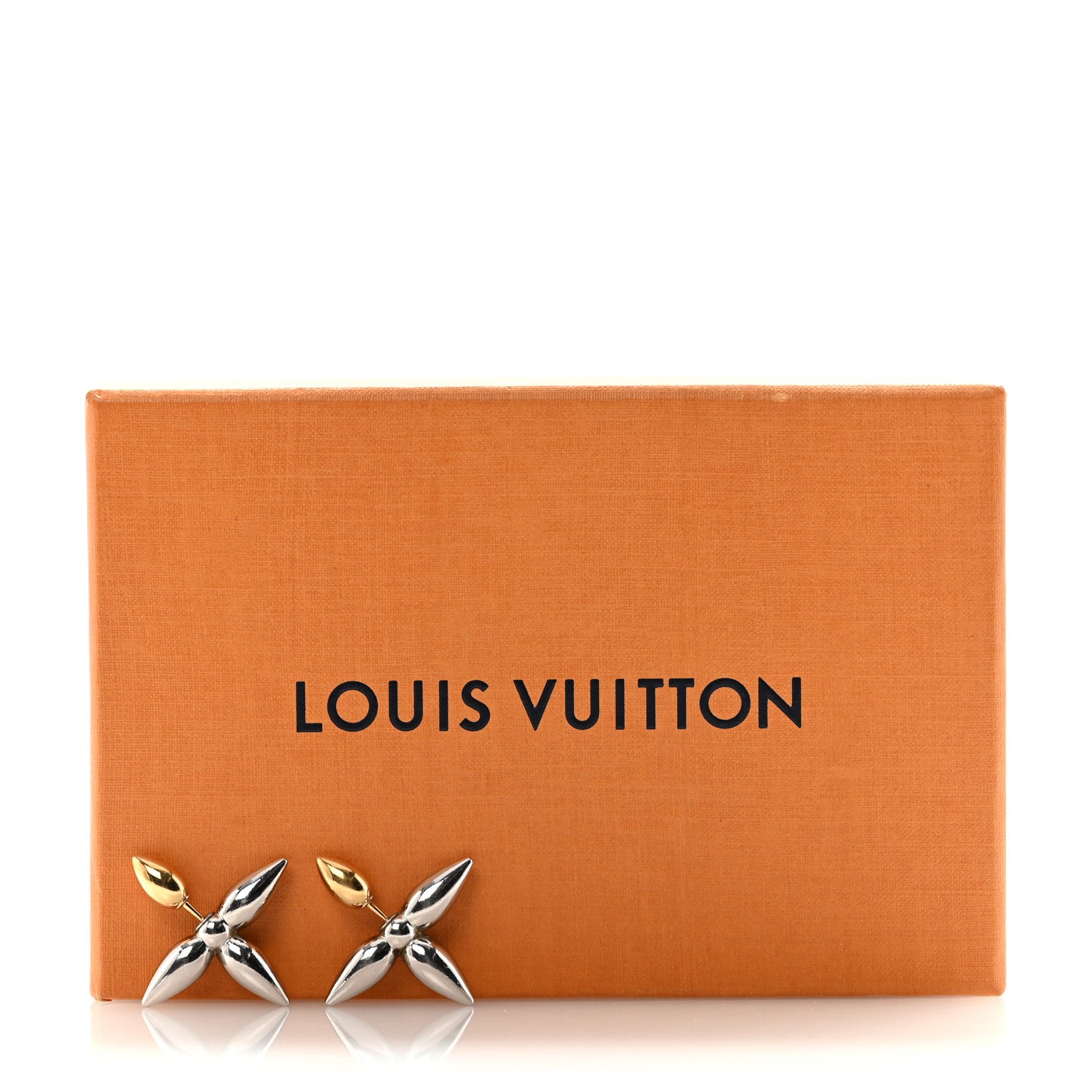 Louis Vuitton Metal Louisette Earrings Silver Gold 5 of 5