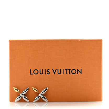 Louis Vuitton Metal Louisette Earrings Silver Gold 5 of 5