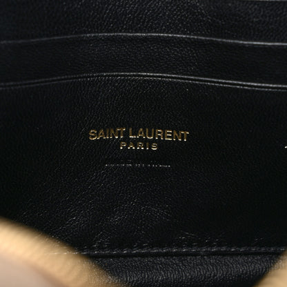 Saint Laurent Grain De Poudre Matelasse Monogram Mini Lou Camera Bag Dark Beige 6 of 11