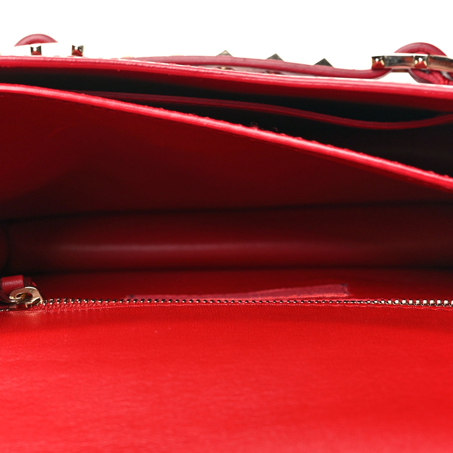 Calfskin Rockstud Flap Shoulder Bag Rosso Valentino