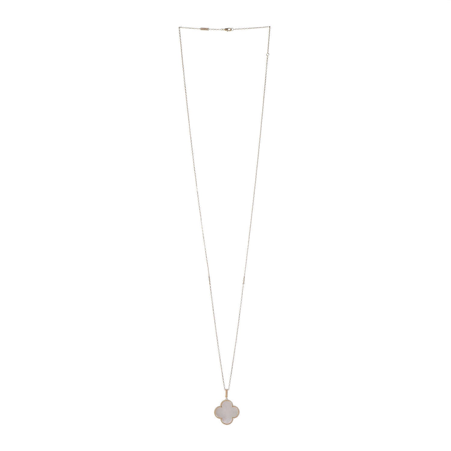 Van Cleef & Arpels 18K Yellow Gold Mother of Pearl Magic Alhambra Long Necklace 3 of 8