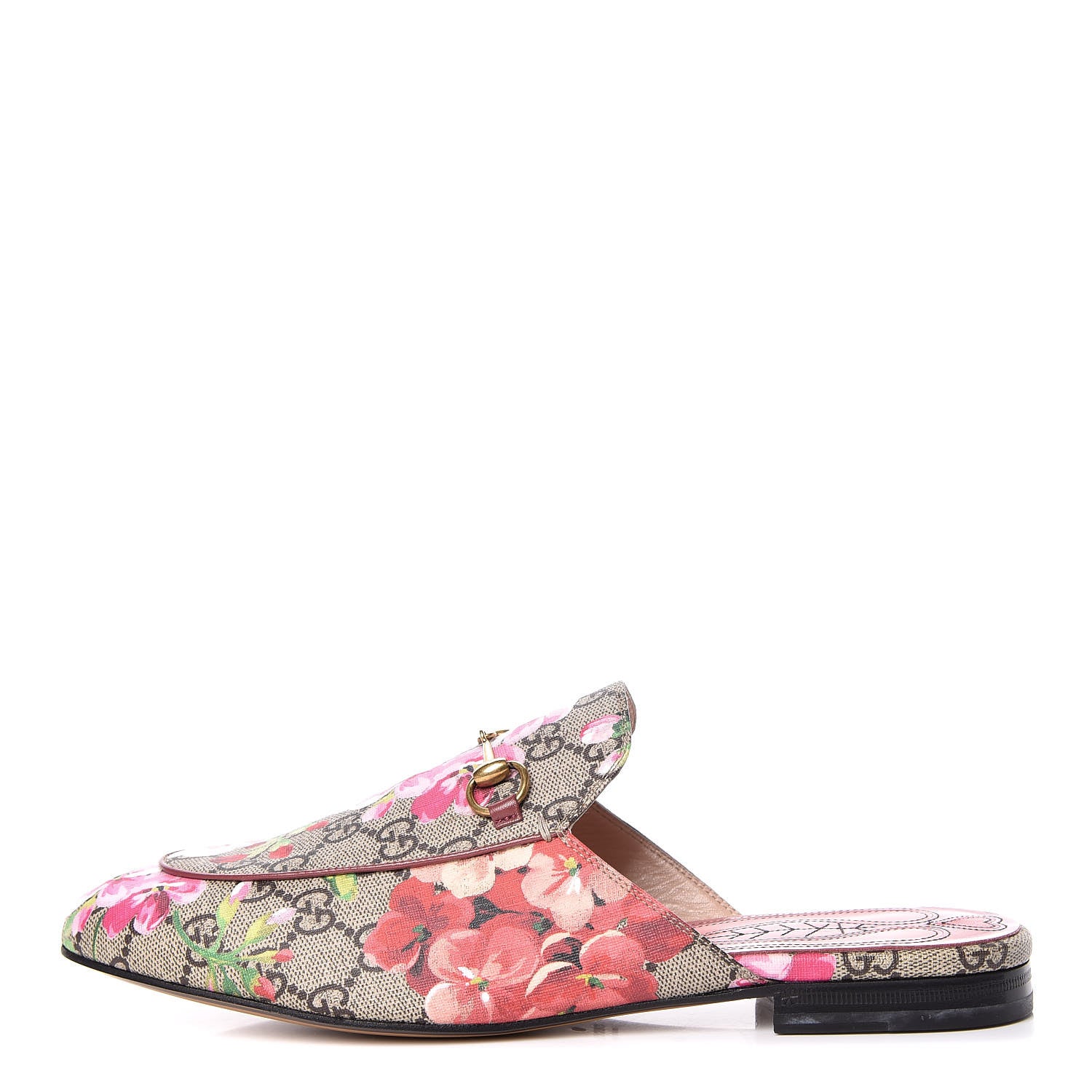 Gucci GG Supreme Monogram Blooms Womens Princetown Slippers 41 Beige Multicolor Dry Rose 1 of 12