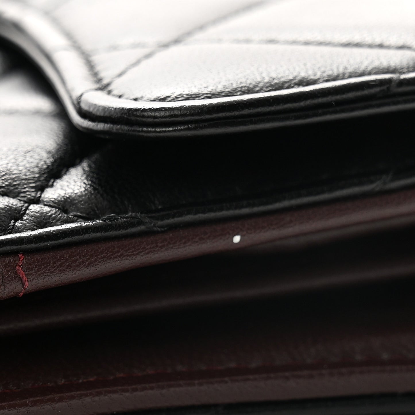 Lambskin Quilted Large Flap Wallet Black