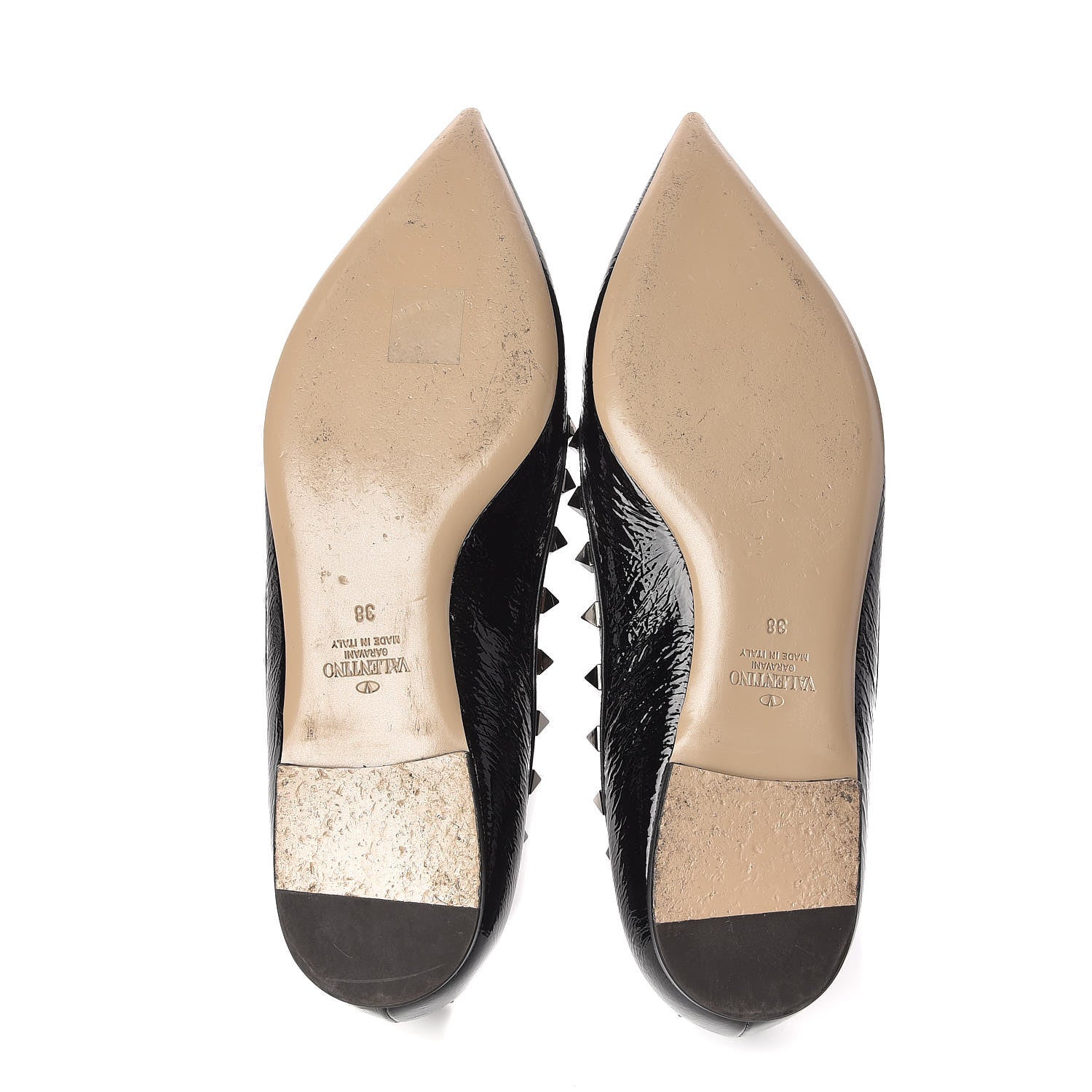Valentino Garavani Patent Rockstud Ballerina Flats 38 Black 7 of 11