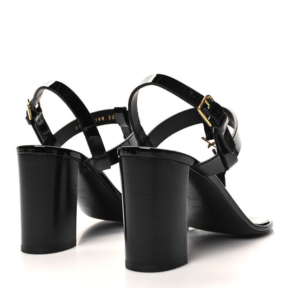 Saint Laurent Calfskin Cassandra 75 Sandals 38.5 Black 4 of 8