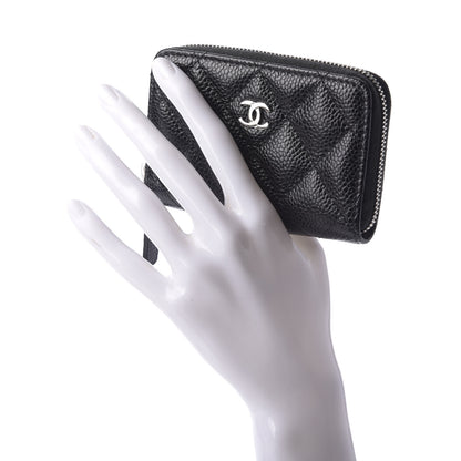 Chanel Caviar Quilted Zip Coin Purse Black 2 of 7