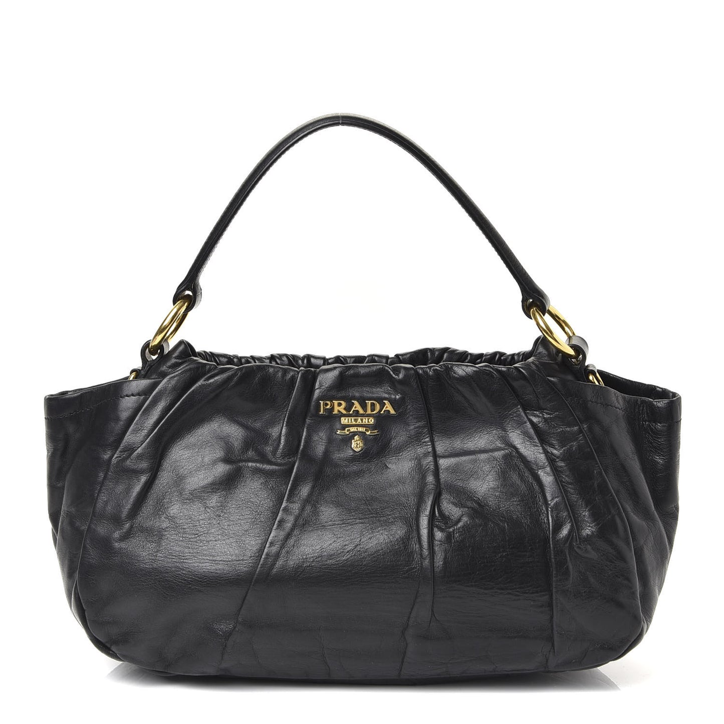 Soft Calf Pleated Hobo Black