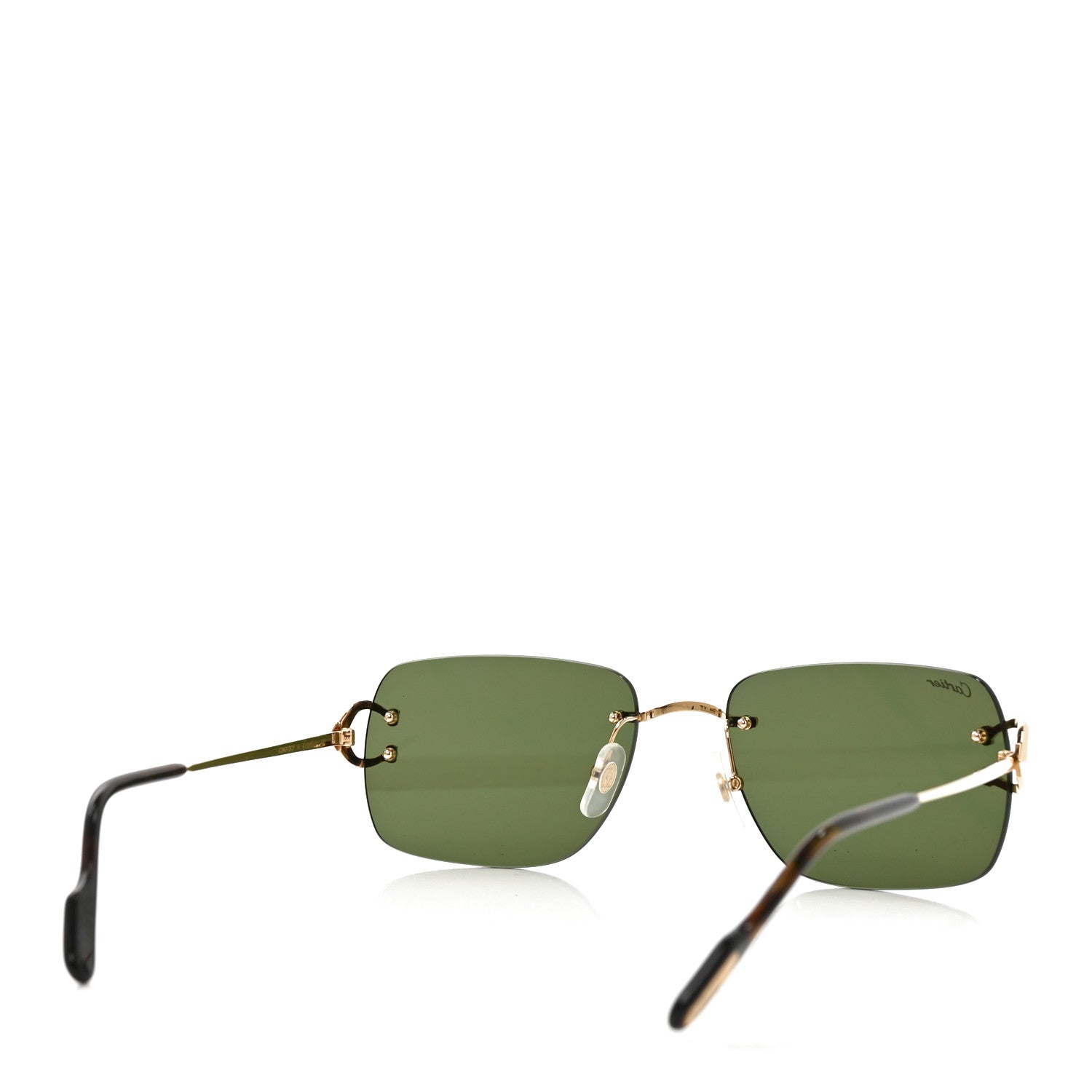 Cartier Metal Rimless C Decor Sunglasses CT0330S Gold Green 3 of 7