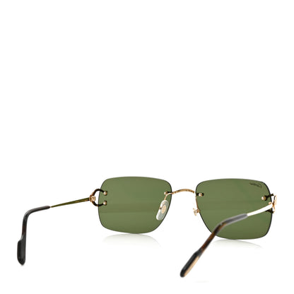 Cartier Metal Rimless C Decor Sunglasses CT0330S Gold Green 3 of 7