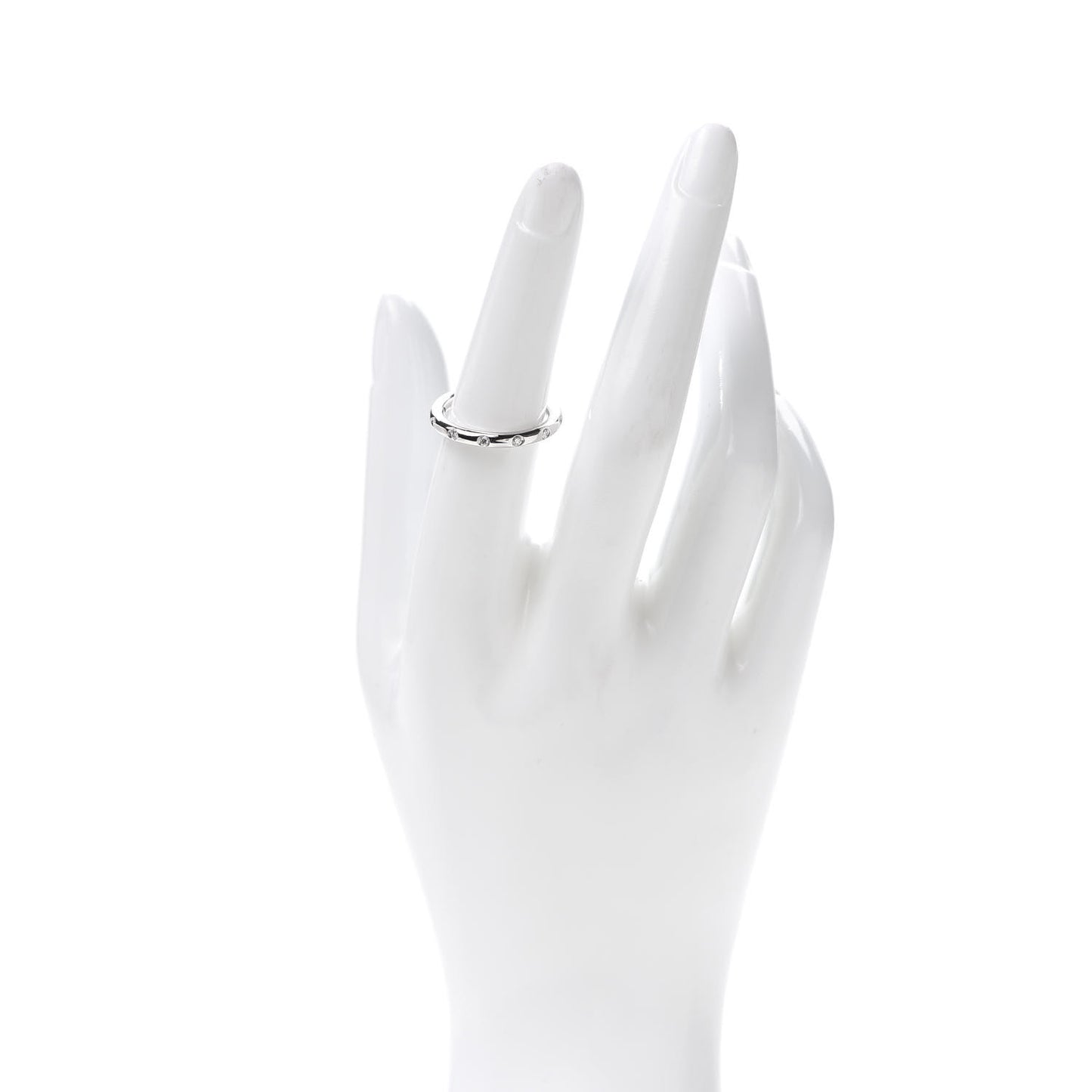 Platinum Diamond Bezet Band Ring 53 6.5