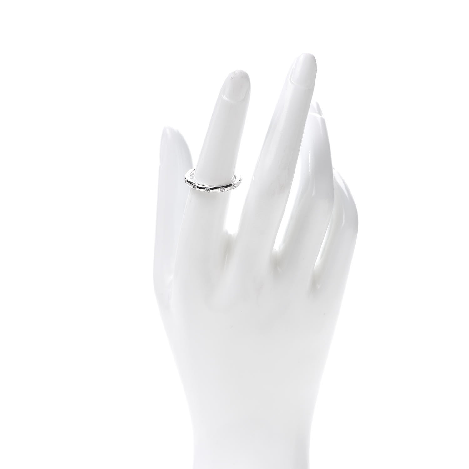 Tiffany Platinum Diamond Bezet Band Ring 53 6.5 2 of 5