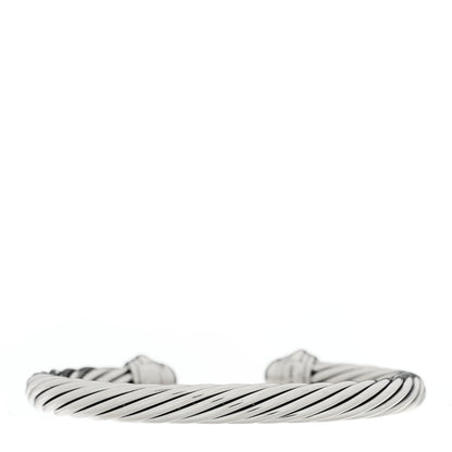 David Yurman Sterling Silver Pave Diamond 7mm Cable Classics Bracelet 2 of 3