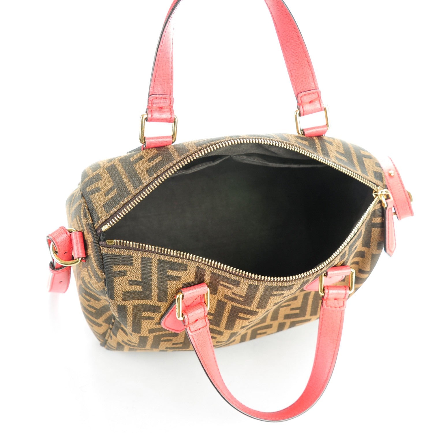 Fendi Zucca Vitello Elite Small Boston Tobacco Ecstasy 5 of 7