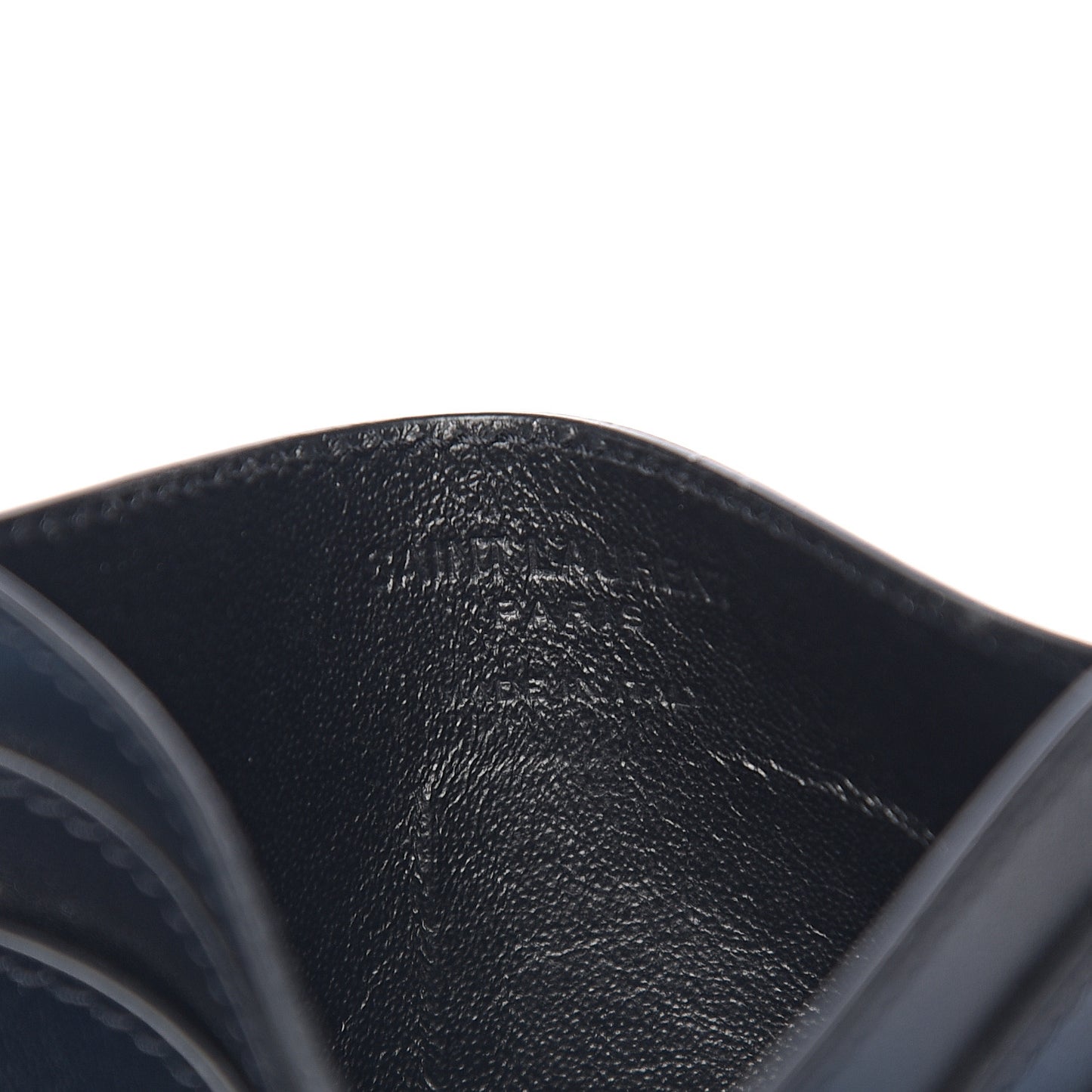 Calfskin Pineapple Skull Print Card Case Black