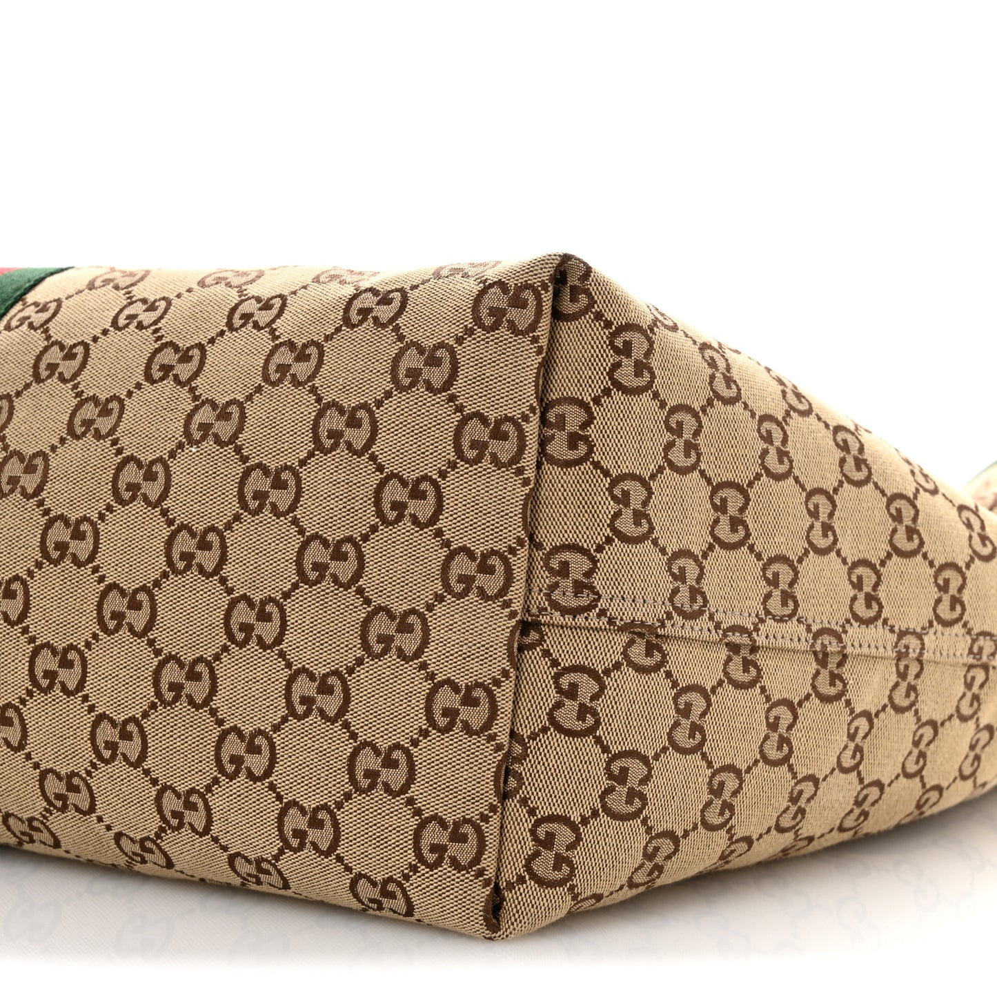 GG Monogram Web Large Giglio Tote Beige Brown