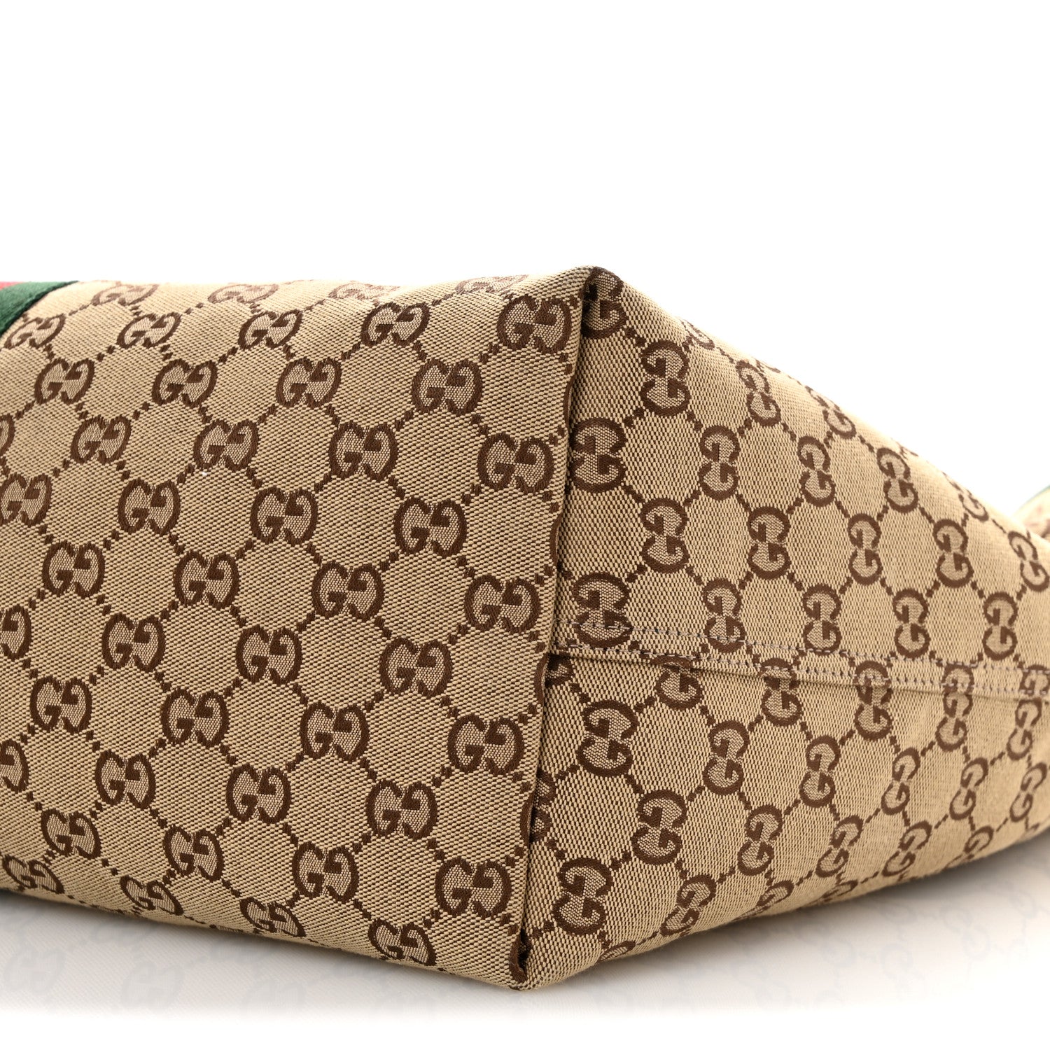 Gucci GG Monogram Web Large Giglio Tote Beige Brown 10 of 10