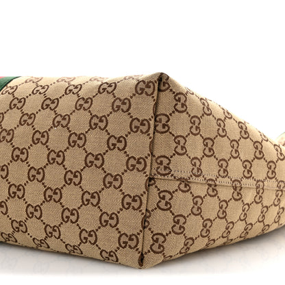 Gucci GG Monogram Web Large Giglio Tote Beige Brown 10 of 10