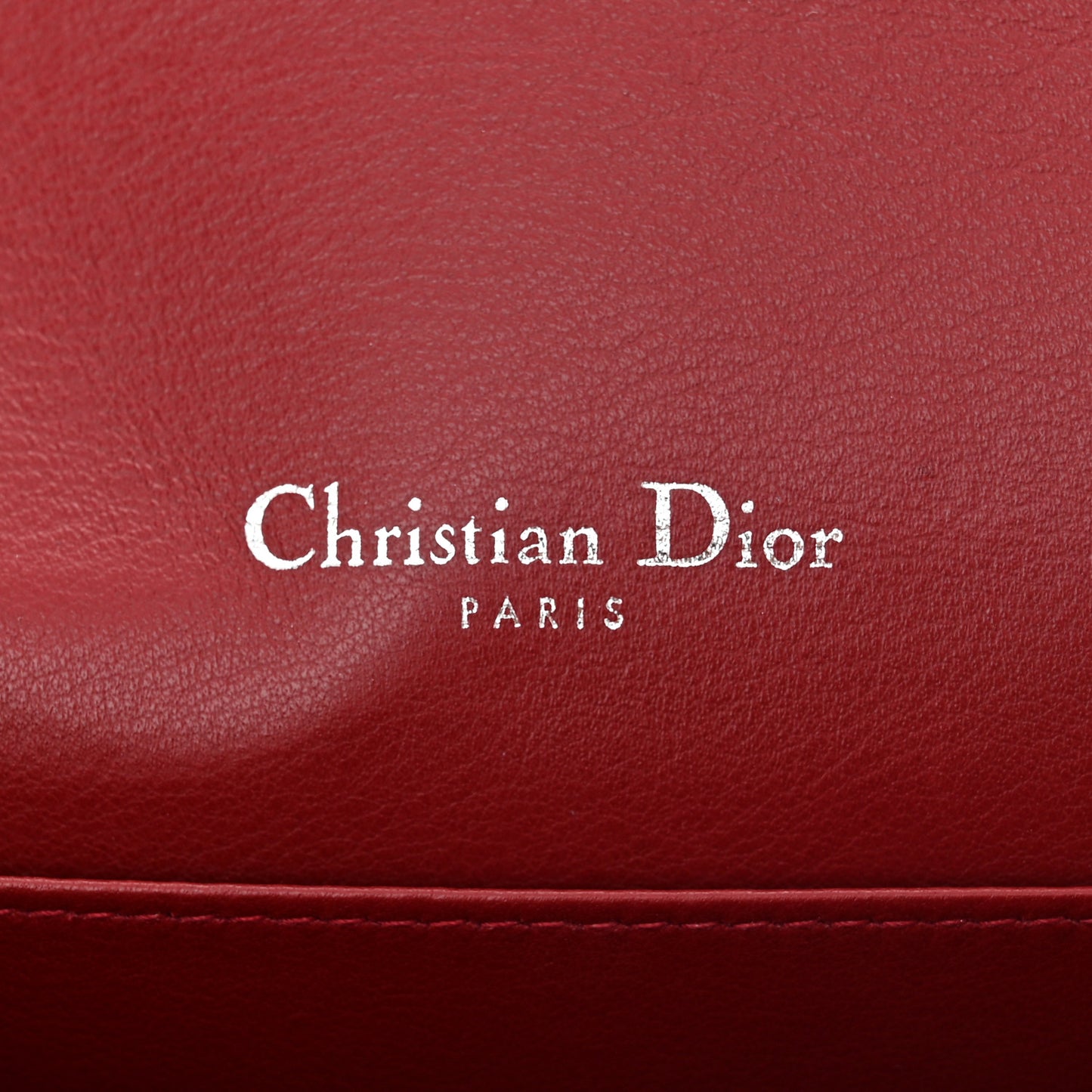 Patent Cannage Lady Dior Clutch Rouge Ceris