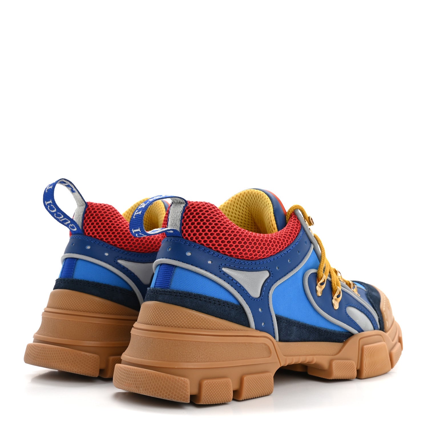 Gucci X SEGA Nylon Suede Calfskin Mens Flashtrek Sneakers 7 Bright Splash 5 of 14